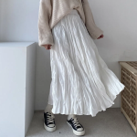 Длинная плиссированная юбка с эффектом жатки