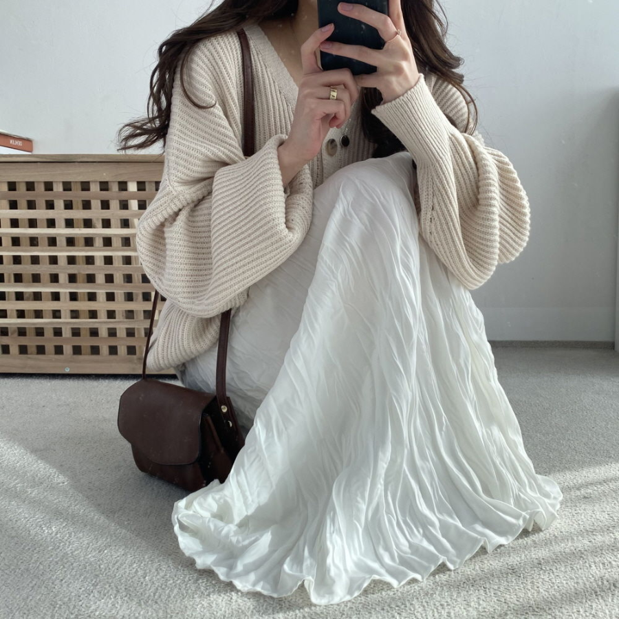 Длинная плиссированная юбка с эффектом жатки