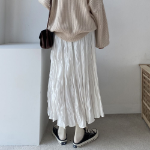 Длинная плиссированная юбка с эффектом жатки