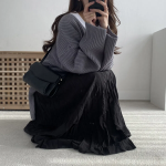 Длинная плиссированная юбка с эффектом жатки