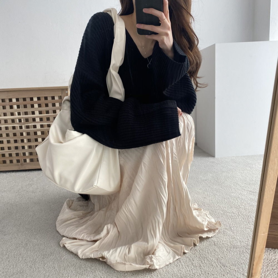 Длинная плиссированная юбка с эффектом жатки