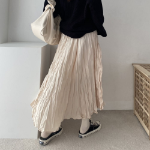 Длинная плиссированная юбка с эффектом жатки