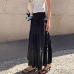 Длинная юбка с воланами и молнией в стиле капкан