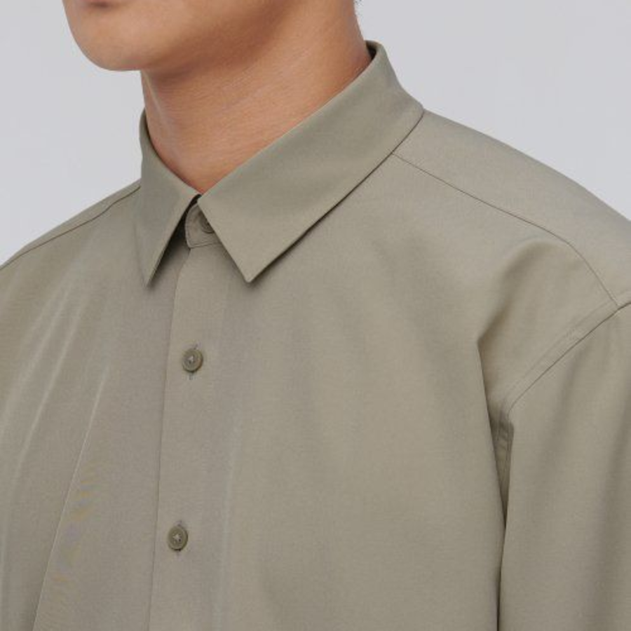 Musinsa Standard Relaxed Fit Silky Shirt – Beige