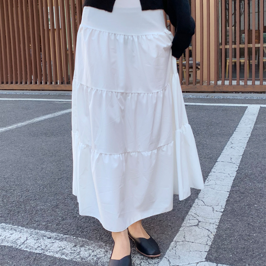 Длинная юбка с воланами и молнией в стиле капкан