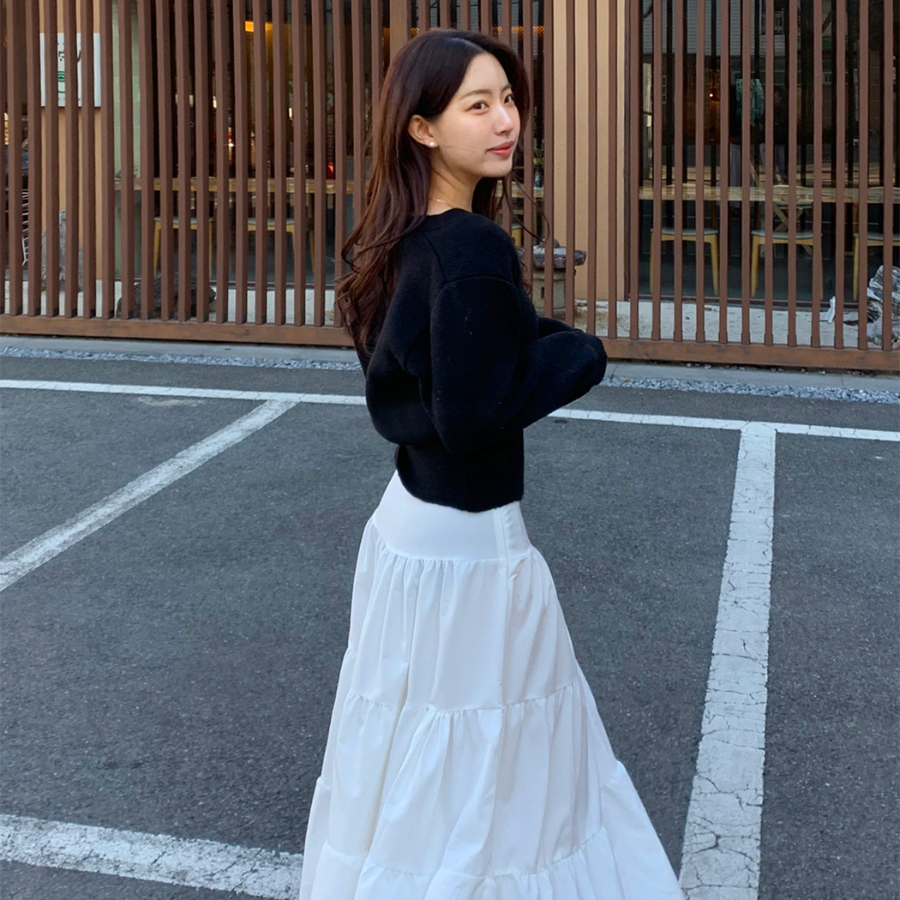 Длинная юбка с воланами и молнией в стиле капкан