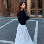 Длинная юбка с воланами и молнией в стиле капкан