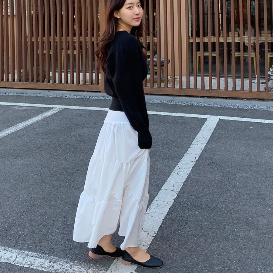 Длинная юбка с воланами и молнией в стиле капкан