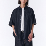 Musinsa Standard Oversized Short Sleeve Denim Shirt – Deep Indigo
