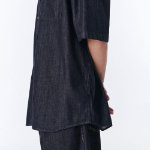 Musinsa Standard Oversized Short Sleeve Denim Shirt – Deep Indigo
