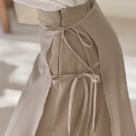 Шифоновая многослойная длинная юбка с разрезом и атласной лентой