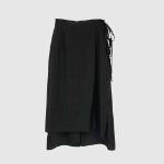 Шифоновая многослойная длинная юбка с разрезом и атласной лентой