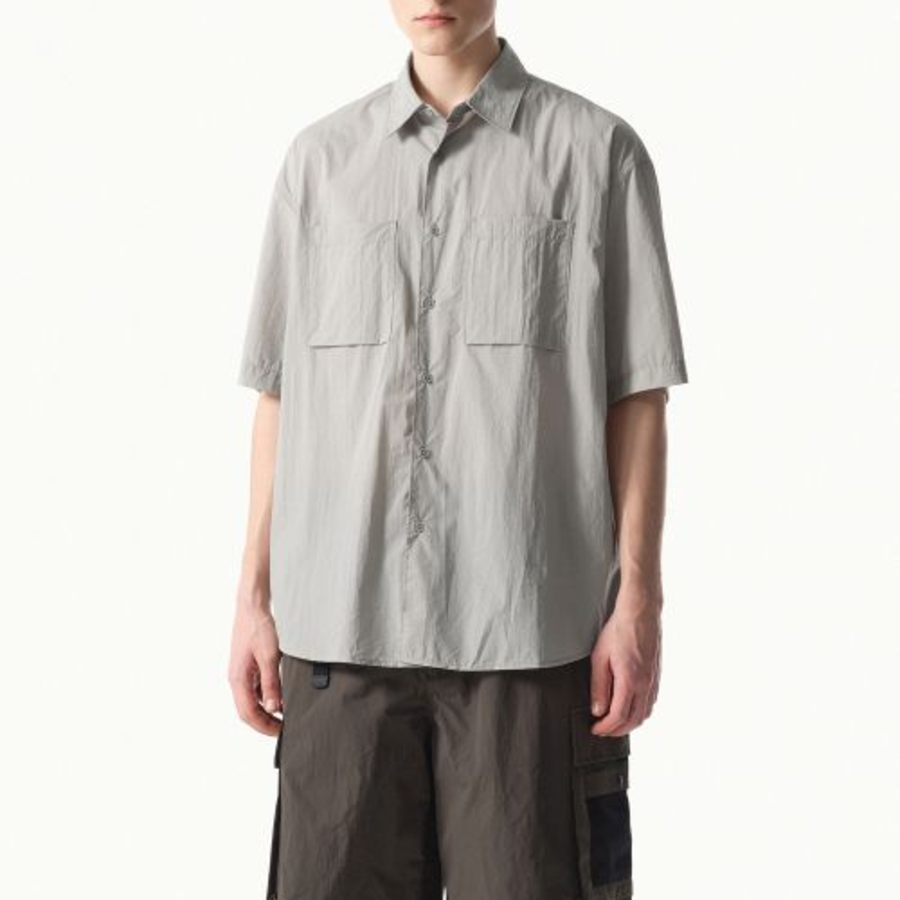 Musinsa Standard City Leisure Lightweight Nylon Oversized Short Sleeve Shirt – Light Grey