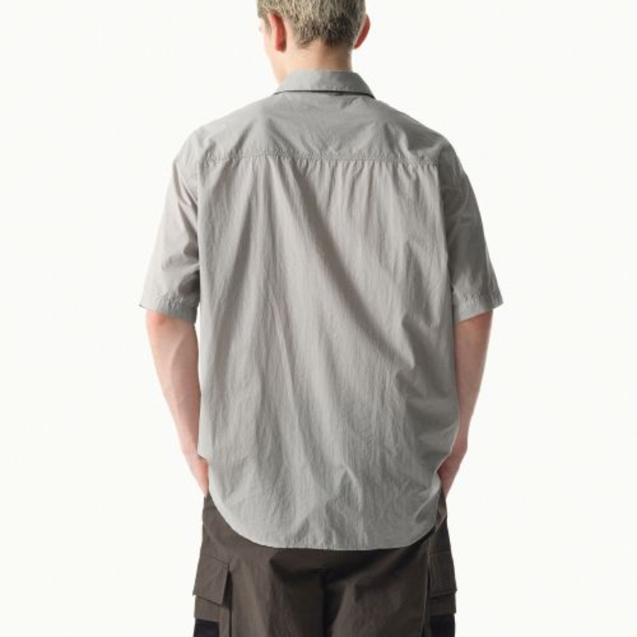 Musinsa Standard City Leisure Lightweight Nylon Oversized Short Sleeve Shirt – Light Grey