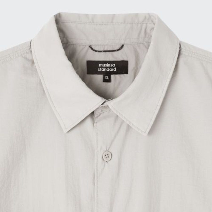 Musinsa Standard City Leisure Lightweight Nylon Oversized Short Sleeve Shirt – Light Grey