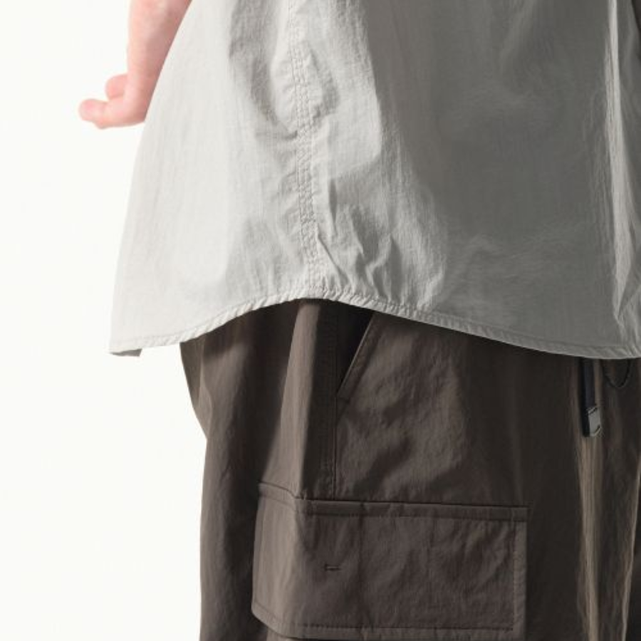 Musinsa Standard City Leisure Lightweight Nylon Oversized Short Sleeve Shirt – Light Grey