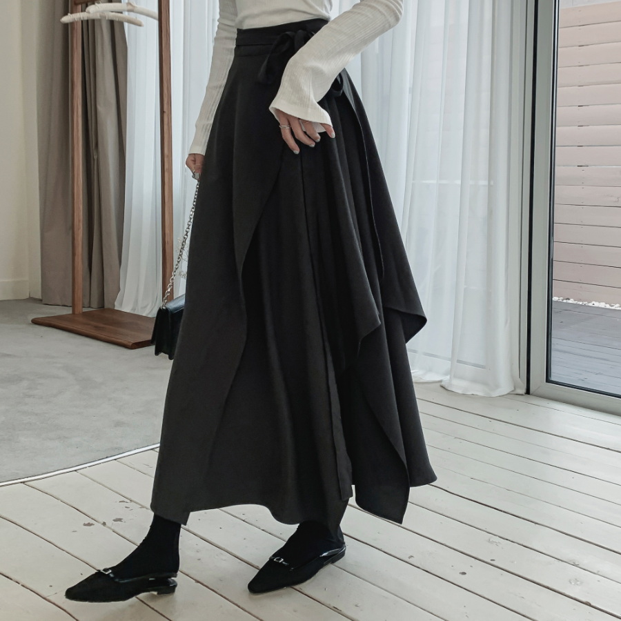 Длинная юбка с запахом