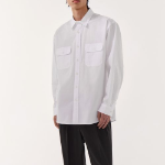 Musinsa Standard Relaxed Soft Poplin Officer Shirt – White
