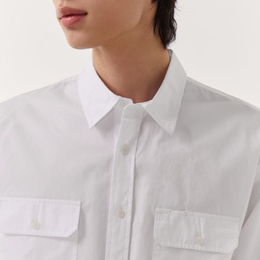 Musinsa Standard Relaxed Soft Poplin Officer Shirt – White