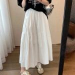 Длинная юбка с эластичным поясом и крупными складками