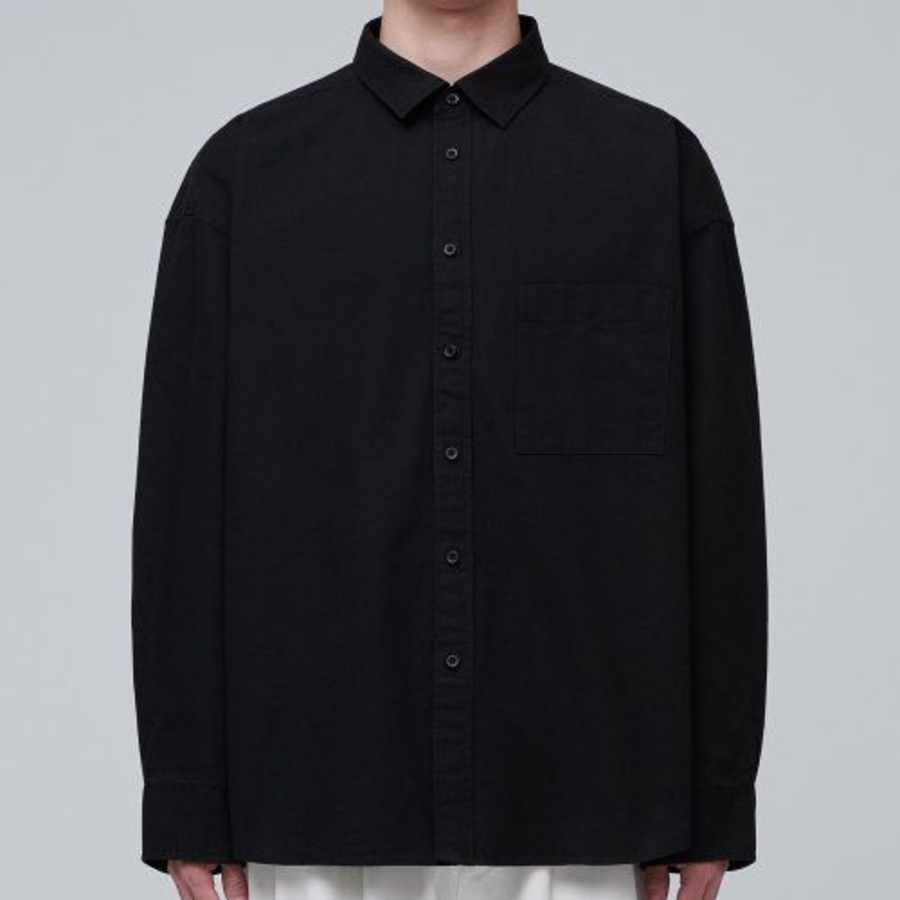 Musinsa Standard Heavyweight Oversized Oxford Shirt – Black