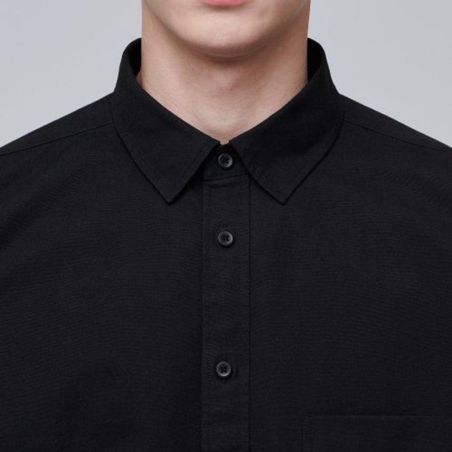 Musinsa Standard Heavyweight Oversized Oxford Shirt – Black