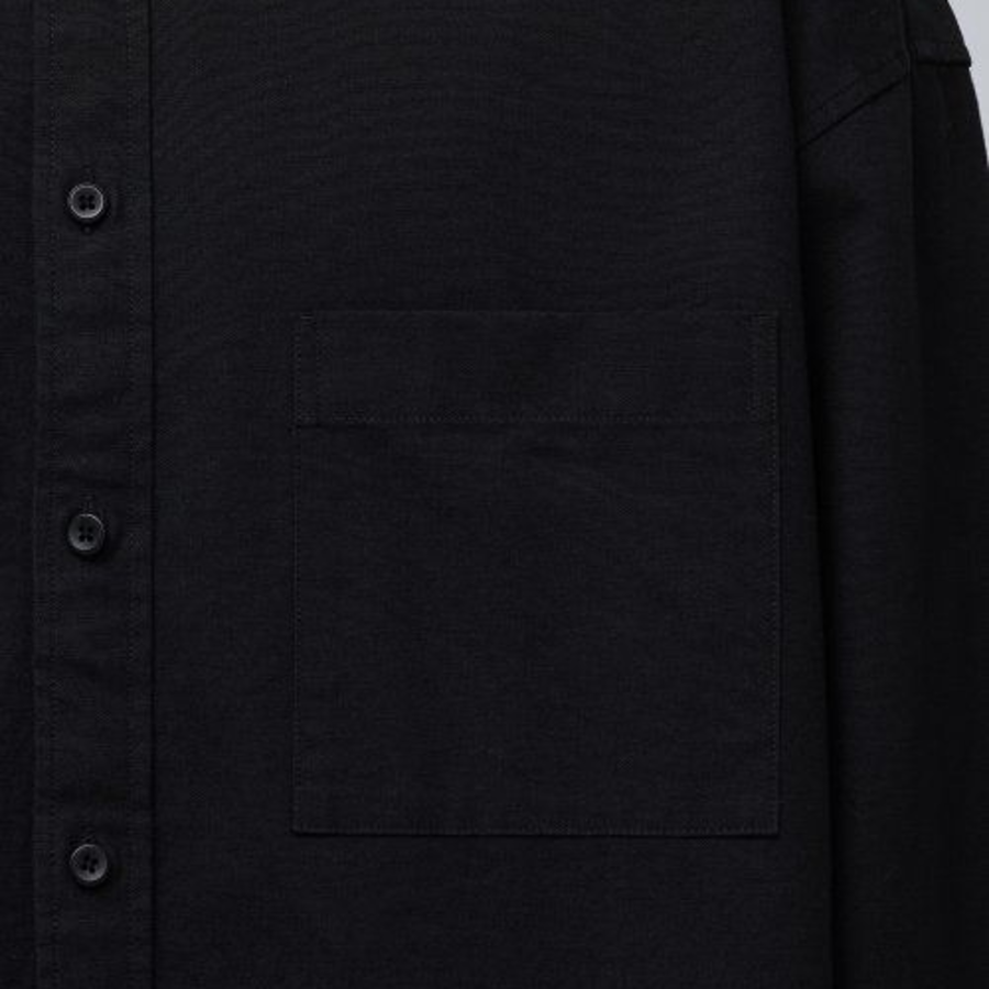 Musinsa Standard Heavyweight Oversized Oxford Shirt – Black