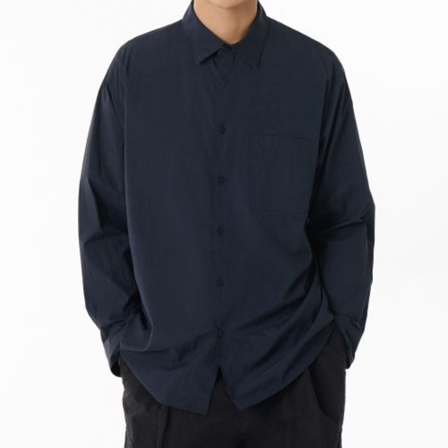 Musinsa Standard Relaxed Lightweight Nylon Shirt – Navy