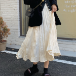 Плиссированная длинная юбка с эластичным поясом