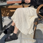 Плиссированная длинная юбка с эластичным поясом