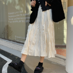 Плиссированная длинная юбка с эластичным поясом