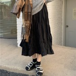 Плиссированная длинная юбка с эластичным поясом