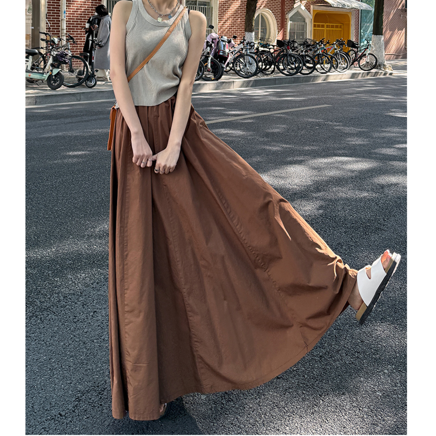 Длинная юбка с эластичным поясом