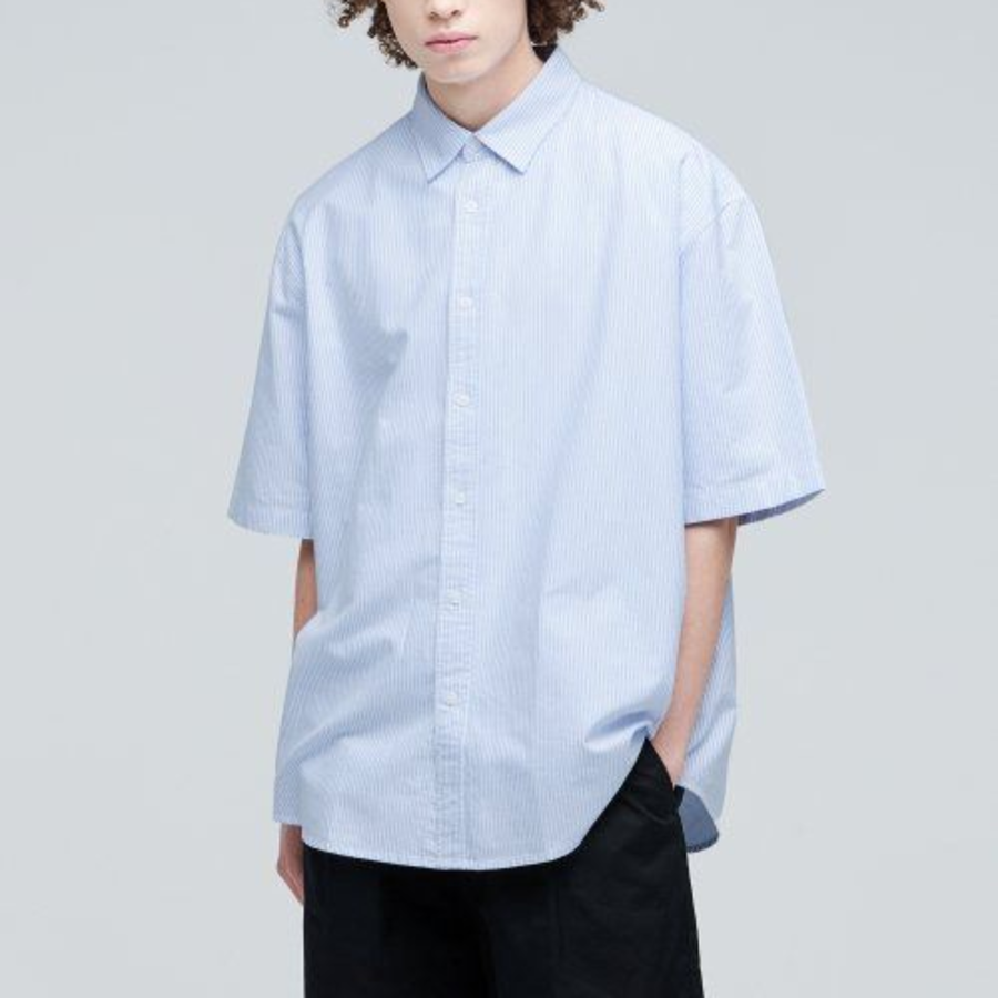 Musinsa Standard Oversized Oxford Short Sleeve Shirt – Blue