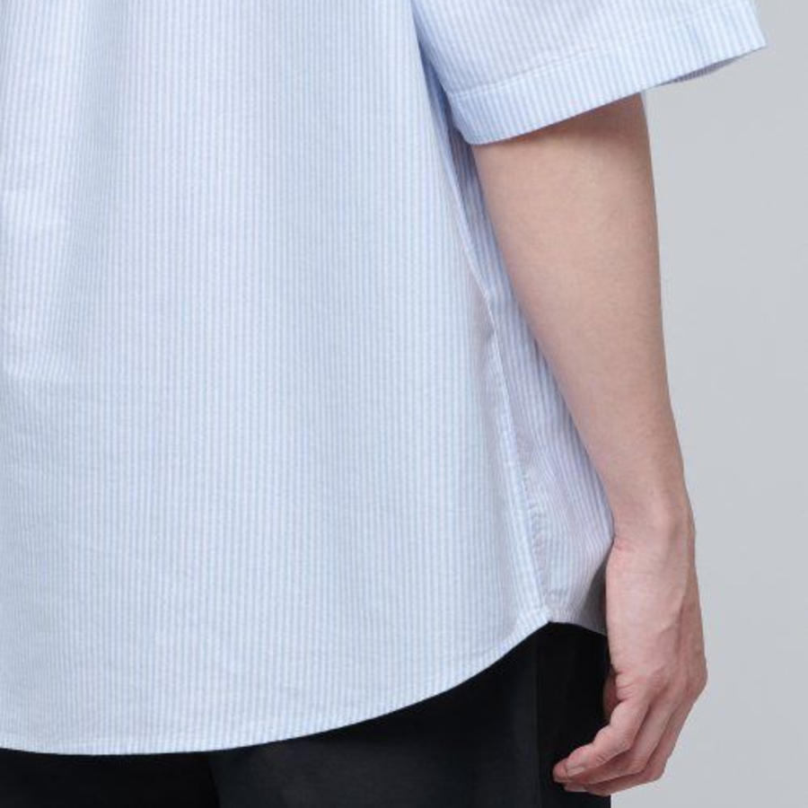 Musinsa Standard Oversized Oxford Short Sleeve Shirt – Blue