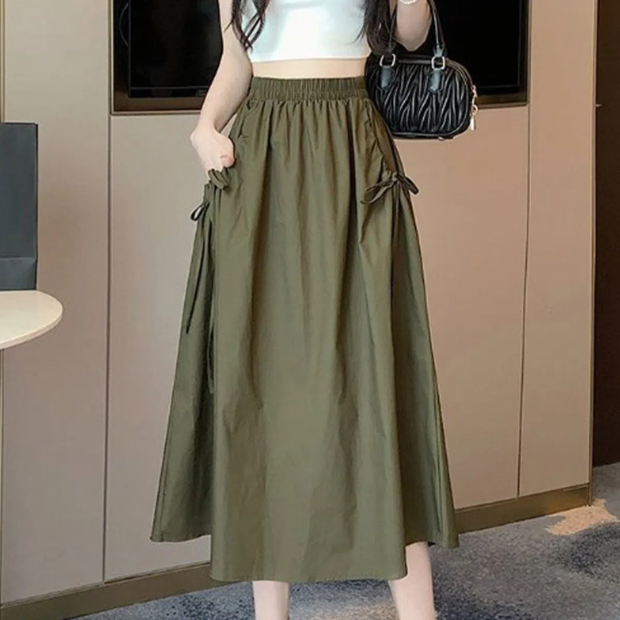 Лёгкая длинная юбка с эластичной талией