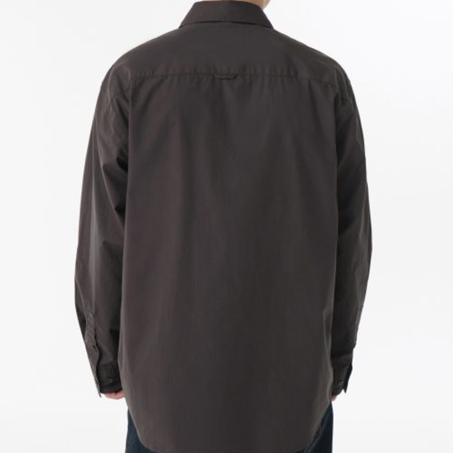 Musinsa Standard Relaxed Soft Poplin Long Sleeve Shirt – Charcoal Grey