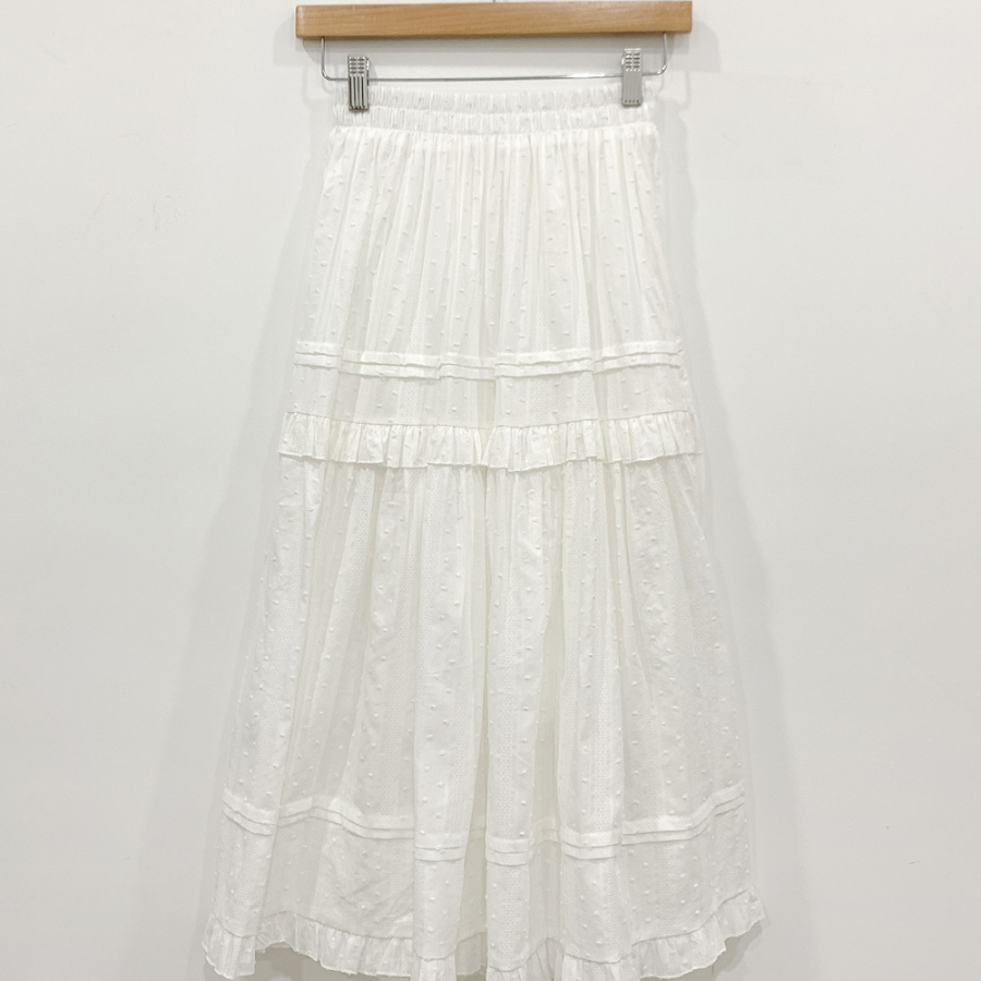 Воздушная длинная юбка с каскадными воланами