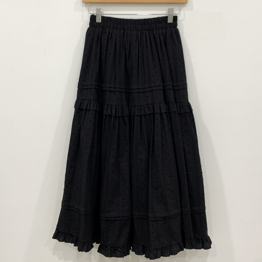 Воздушная длинная юбка с каскадными воланами