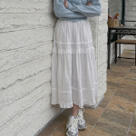 Воздушная длинная юбка с каскадными воланами