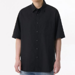 Musinsa Standard Relaxed Soft Poplin Short Sleeve Shirt – Black