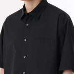 Musinsa Standard Relaxed Soft Poplin Short Sleeve Shirt – Black