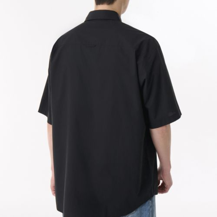 Musinsa Standard Relaxed Soft Poplin Short Sleeve Shirt – Black