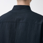 Musinsa Standard Relaxed Linen-Like Short Sleeve Shirt – Navy