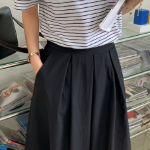 Расклешённая длинная юбка с пинтами