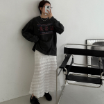 Ажурная длинная юбка с кружевом и эластичной спинкой