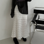 Ажурная длинная юбка с кружевом и эластичной спинкой