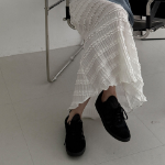 Ажурная длинная юбка с кружевом и эластичной спинкой