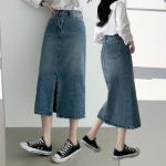 S-DARK BLUE-Макси юбки