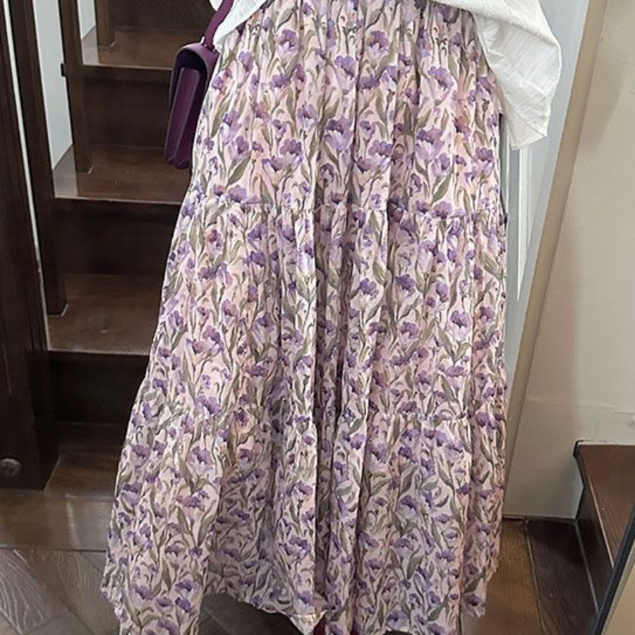 Длинная юбка с цветочным принтом